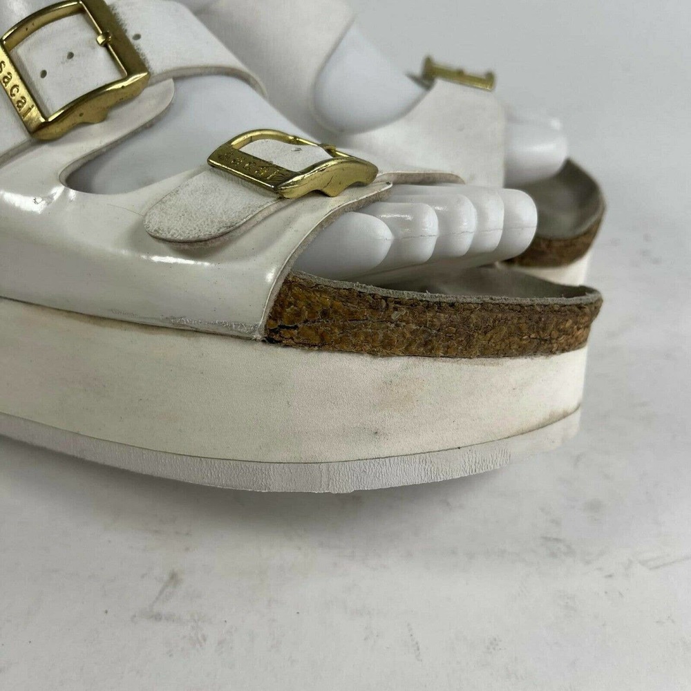 SACAI TATAMI BIRKENSTOCK PLATFORM SANDALS US 6 White Buckle SLIDES shoes - Picture 7 of 12